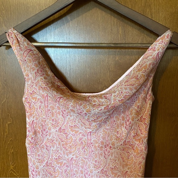 Pink Paisley Cowl Neck Midi Dress size small or XS - Picture 3 of 6